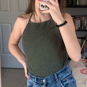 Olive green Hollister halter top
